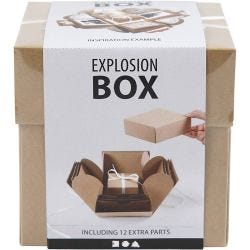 Explosion box, size 7x7x7,5+12x12x12 cm, natural, 1 pc
