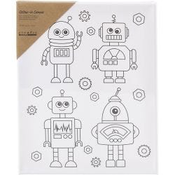 Colour-in Canvas, Robots , D. 1,6 cm, size 24x30 cm, 360 g, 1 pc