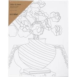 Colour-in Canvas, Bouquet in vase, D. 1,6 cm, size 24x30 cm, 360 g, 1 pc