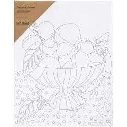 Colour-in Canvas, Fruit bowl, D. 1,6 cm, size 24x30 cm, 360 g, 1 pc
