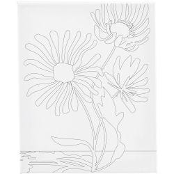 Colour-in Canvas, Large flowers, D. 1,6 cm, size 24x30 cm, 360 g, 1 pc