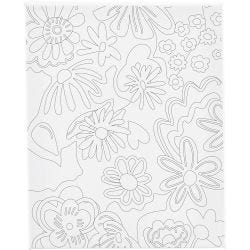 Colour-in Canvas, Flowers, D. 1,6 cm, size 24x30 cm, 360 g, 1 pc