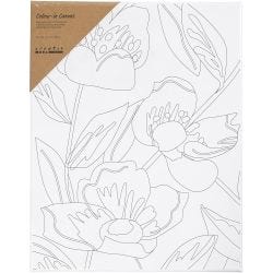 Colour-in Canvas, Poppies, D. 1,6 cm, size 24x30 cm, 360 g, 1 pc
