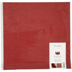 Design Paper, sheet 30,5x30,5 cm, 120+128 g, red, 2 sheet/ 1 pack