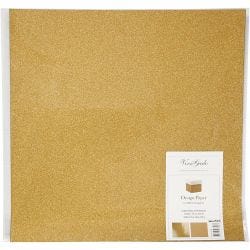Design Paper, sheet 30,5x30,5 cm, 120+128 g, gold, 2 sheet/ 1 pack