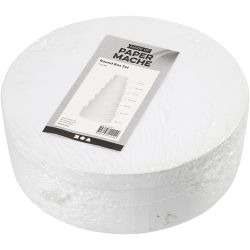 Round Box Set, H: 4+4,5+5+5,5+6+6,5+7 cm, dia. 8,5+10,5+12,5+14,5+16,5+18,5+21,5 cm, white, 7 pc/ 1 set