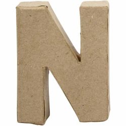 Bokstav, N, H: 10 cm, B: 7,8 cm, tykkelse 2 cm, 1 stk.