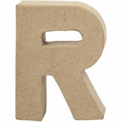 Bokstav, R, H: 10 cm, B: 7,5 cm, tykkelse 1,7 cm, 1 stk.
