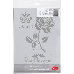 Stencil , rose, A4, sheet 210x297 mm, 1 pc
