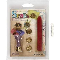 Wax Seal Set, heart, butterfly, clover, dia. 18 mm, 1 set