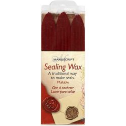 Sealing Wax, L: 10 cm, red, 3 pc/ 1 pack