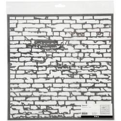Stencil, brick wall, size 30,5x30,5 cm, thickness 0,31 mm, 1 sheet