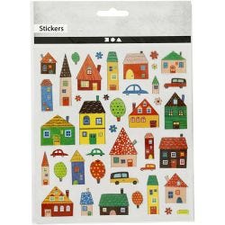 Stickers, city, sheet 15x16,5 cm, 1 sheet