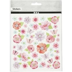 Stickers, spring flowers, sheet 15x16,5 cm, 1 sheet