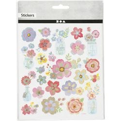 Stickers, spring flowers, sheet 15x16,5 cm, 1 sheet