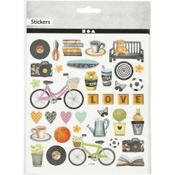 Stickers, spare time, 15x16,5 cm, 1 sheet