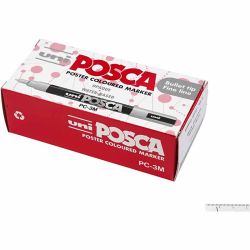 Posca Marker, no. PC-3M, line 0,9-1,3 mm, fine, assorted colours, 12 pc/ 1 pack