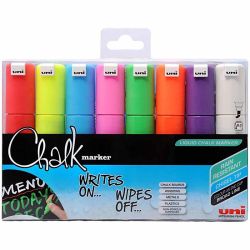Chalk Pen, line 8 mm, assorted colours, 8 pc/ 1 pack