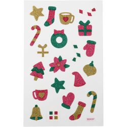 Glitter Stickers, Christmas, sheet 10x16 cm, 1 sheet