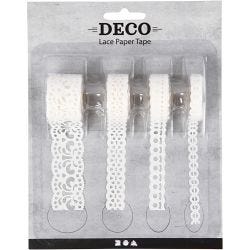 Paper Lace Borders, W: 8-23 mm, white, 4x2 m/ 1 pack