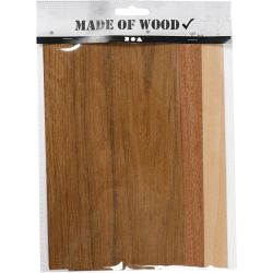 Wood Veneer, sheet 12x22 cm, thickness 0,75 mm, 3 sheet/ 1 pack