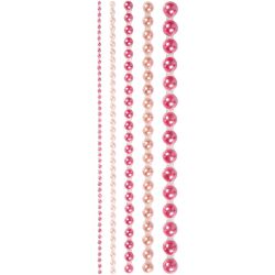 Halvperler, str. 2-8 mm, pink, 140 stk./ 1 pk.
