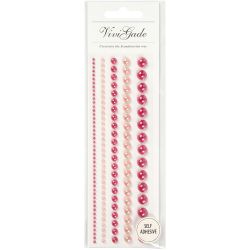 Halvperler, str. 2-8 mm, pink, 140 stk./ 1 pk.