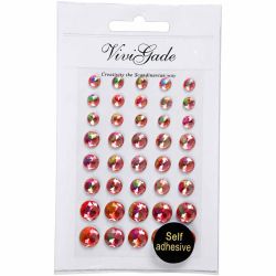 Rhinestones, size 6+8+10 mm, red, 40 pc/ 1 pack