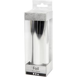 Deco Foil, W: 15,5 cm, thickness 0,02 mm, silver, 50 cm/ 1 roll