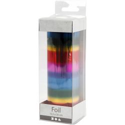 Deco Foil, W: 15,5 cm, thickness 0,02 mm, rainbow colours, 50 cm/ 1 roll