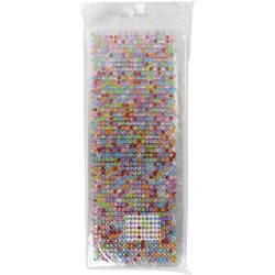 Rhinestones, dia. 2-10 mm, sheet 27x9 cm, Content may vary , 12 ass sheets/ 1 pack