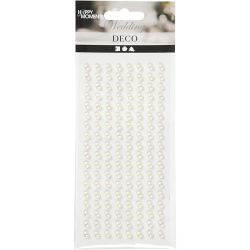 Half-Beads, dia. 5 mm, white, 144 pc/ 1 pack