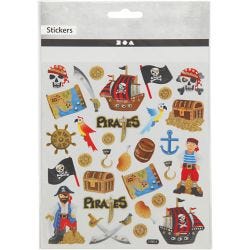 Stickers, pirates, sheet 15x16,5 cm, 1 sheet