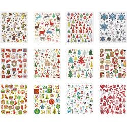 Book of stickers, christmas, sheet 15x16,5 cm, 12 sheet/ 1 pack