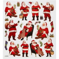 Stickers, Traditional Father Christmases, sheet 15x16,5 cm, 1 sheet