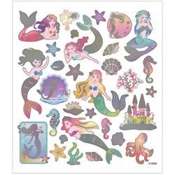 Stickers, mermaids, sheet 15x16,5 cm, 1 sheet