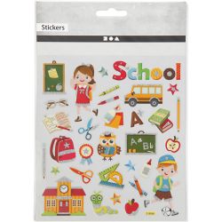 Stickers, school, sheet 15x16,5 cm, 1 sheet