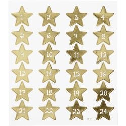 Stickers, Advent numbers, sheet 15x16,5 cm, 1 sheet