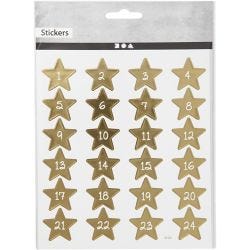 Stickers, Advent numbers, sheet 15x16,5 cm, 1 sheet