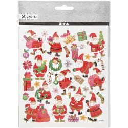 Stickers, happy Father Christmas, sheet 15x16,5 cm, 1 sheet