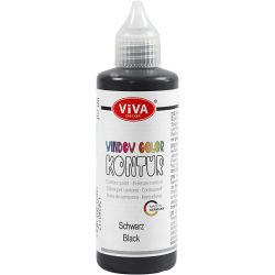 Viva Decor Window Color - Contour, black, 90 ml/ 1 bottle