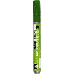 Glass & Porcelain Marker, glitter, line 2-4 mm, semi opaque, light green, 1 pc