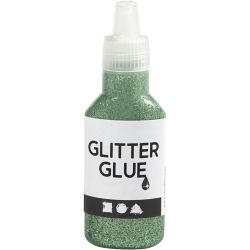 Glitter Glue, green, 25 ml/ 1 bottle
