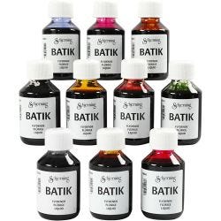 Batik dye, assorted colours, 10x100 ml/ 1 pack