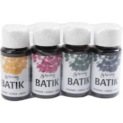 Batik dye, navy blue, green, pink, corn yellow, 4x50 ml/ 1 pack
