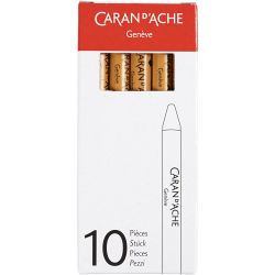 CARAN D’ACHE Neocolor I Crayons, L: 10 cm, thickness 8,5 mm, ochre (035), 10 pc/ 1 pack