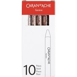 CARAN D’ACHE Neocolor I Crayons, L: 10 cm, thickness 8,5 mm, brown (059), 10 pc/ 1 pack