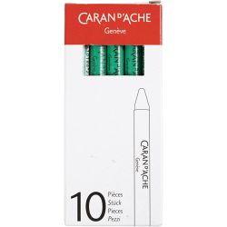 CARAN D’ACHE Neocolor I Crayons, L: 10 cm, thickness 8,5 mm, emerald green (210), 10 pc/ 1 pack