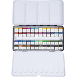 Art watercolour, ½-pan, size 10x15x20 mm, standard colours, 48colour/ 1 pack