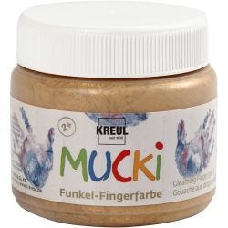 Mucki Finger Paint, metallic gold, 150 ml/ 1 tub
